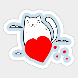 Rasabi Cat - Heart Ride Sticker